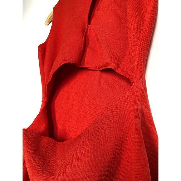 Esteban Cortazar Cutout Dress Sleeveless Sheath Midi Red Size M - Picture 11 of 15